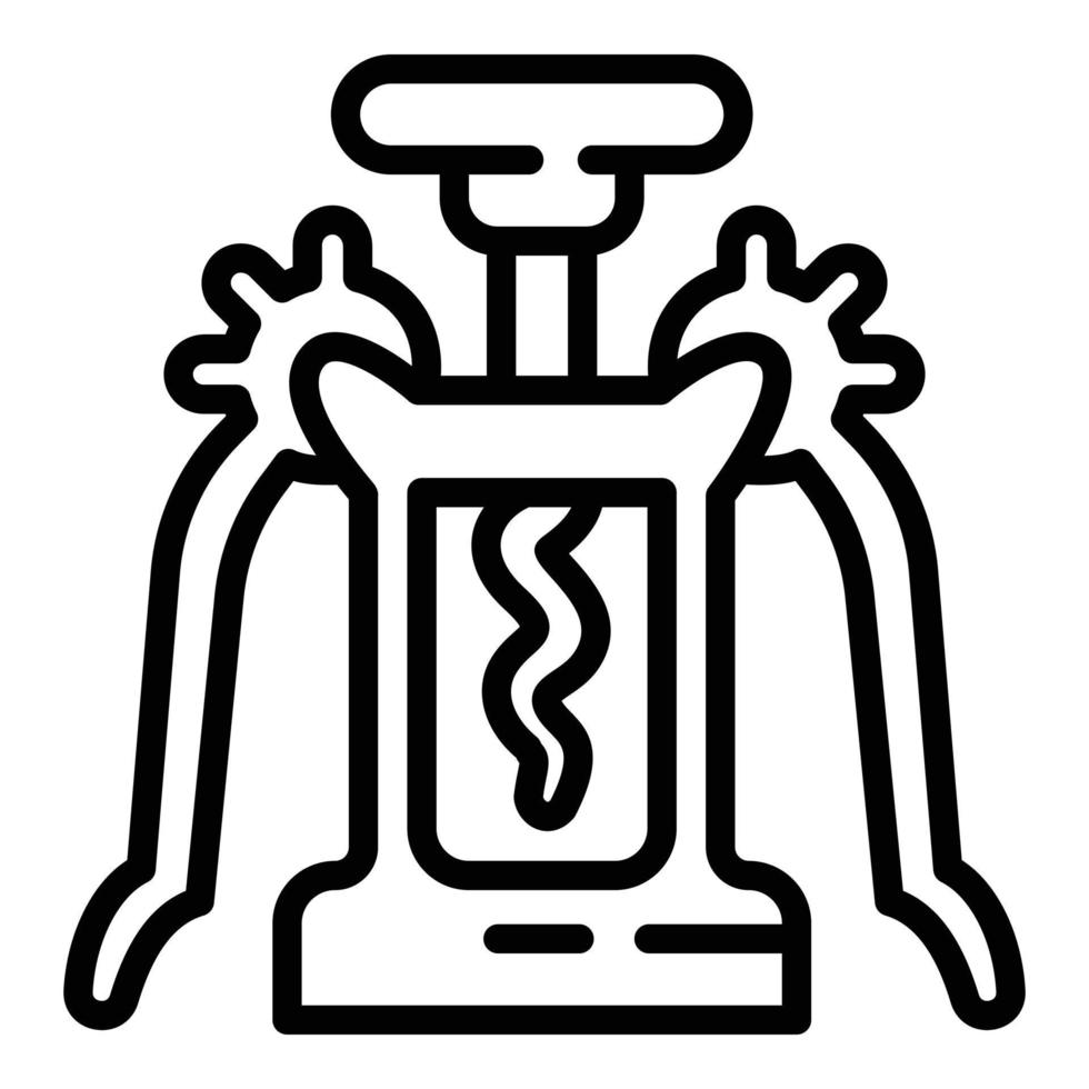 Butterfly corkscrew icon, outline style vector