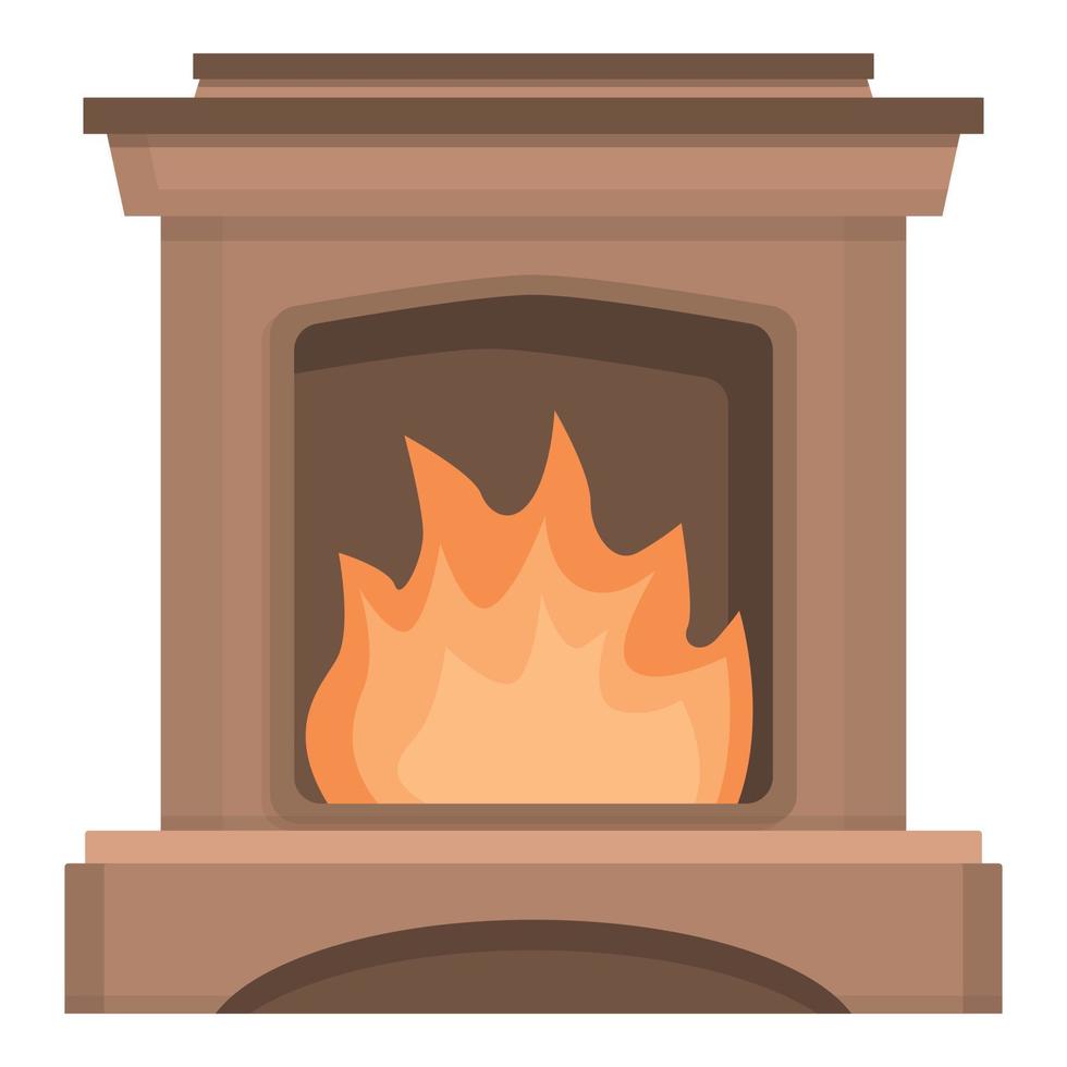 Burning fire icon cartoon vector. Wood restaurant vector