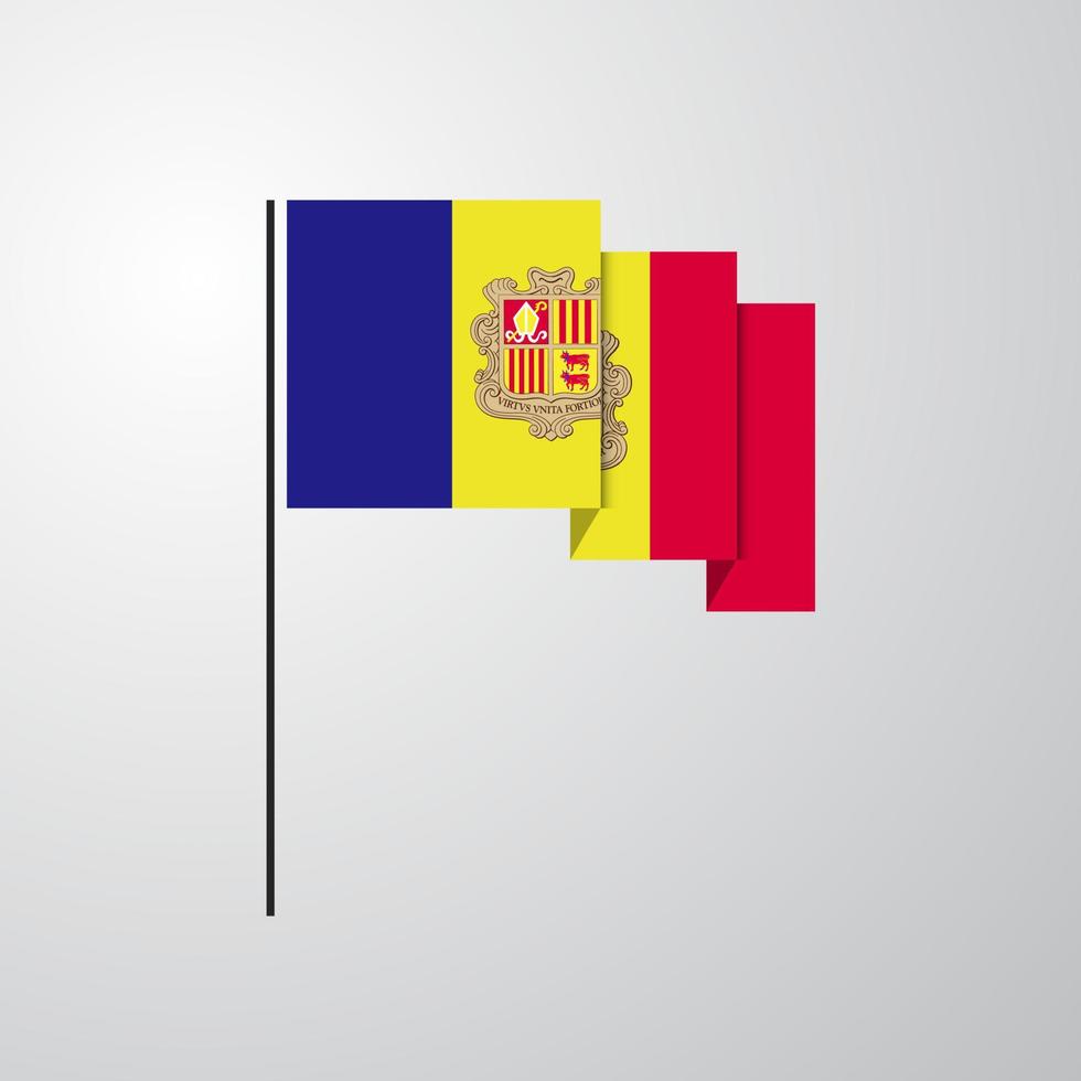 Andorra waving Flag creative background vector