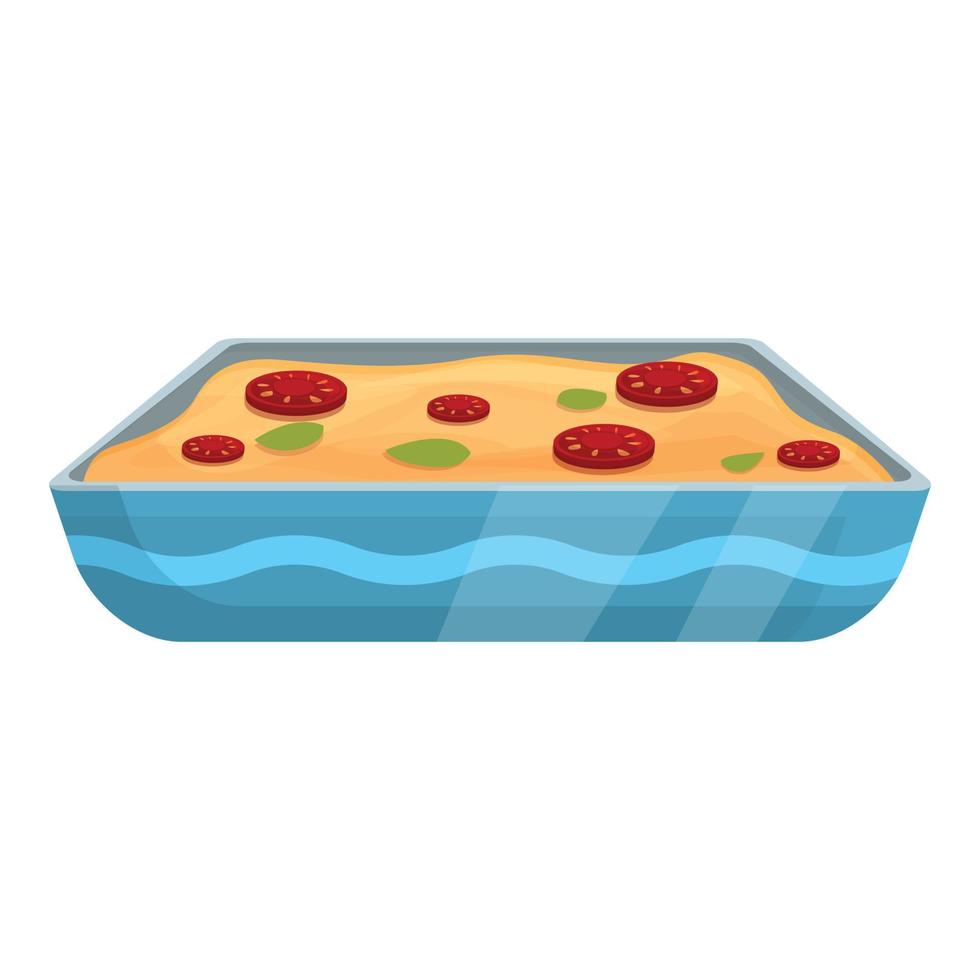 Stove lasagna icon cartoon vector. Lasagne illustration vector