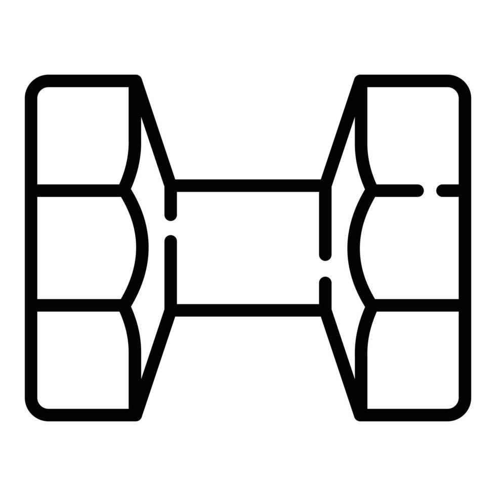 Metal dumbell icon, outline style vector