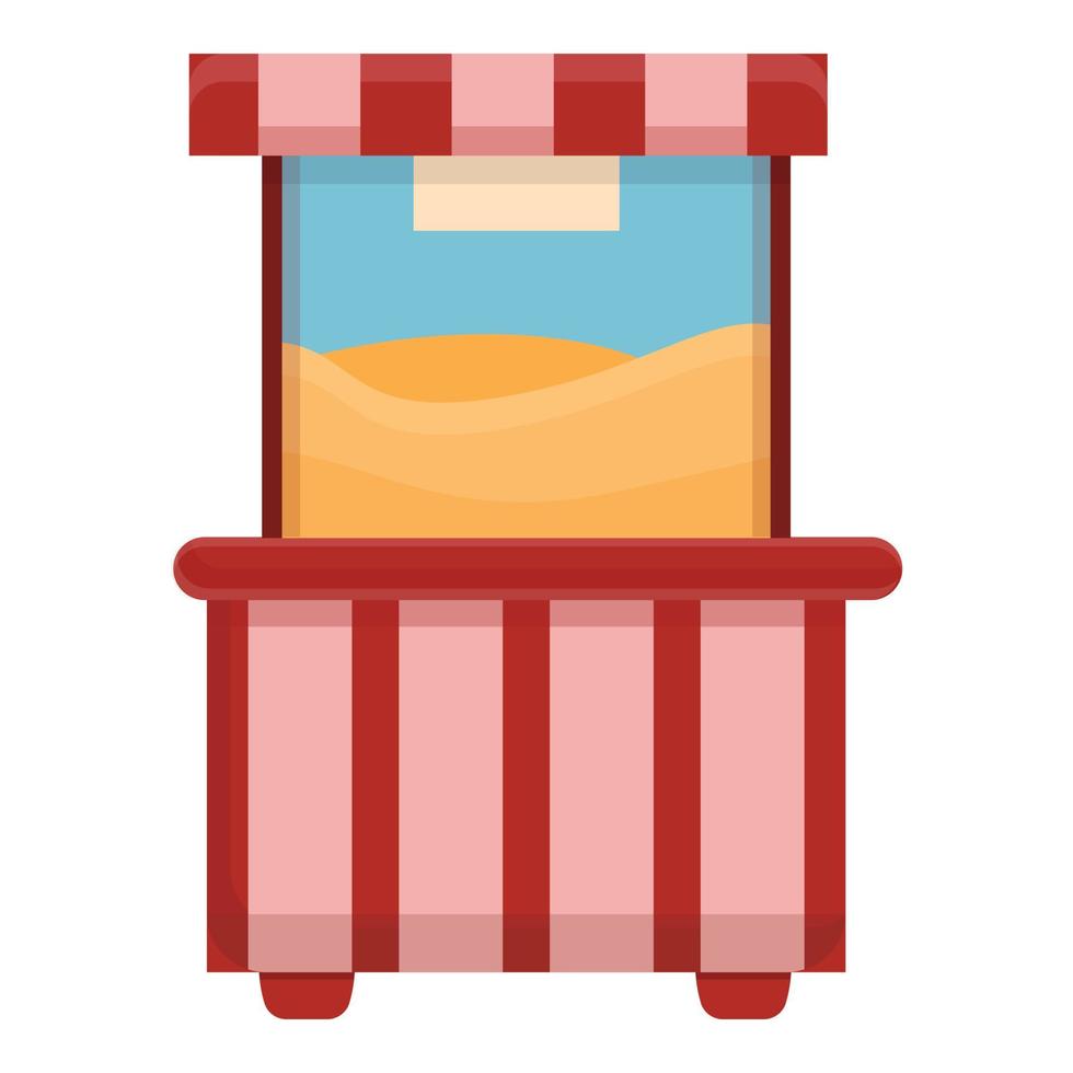Popcorn machine icon, cartoon style vector