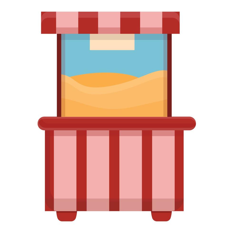 Popcorn machine icon, cartoon style vector