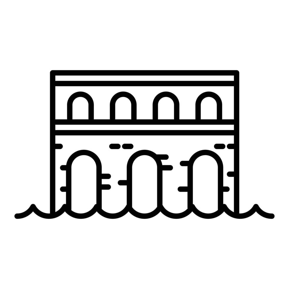Stone bridge icon, outline style vector