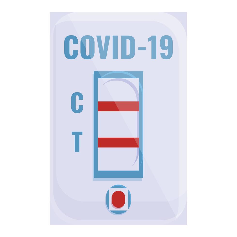 Covid test paper icon, cartoon style vector