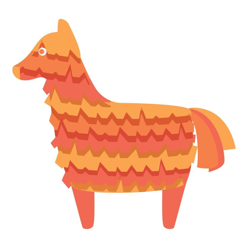 Orange pinata icon cartoon vector. Carnival horse vector