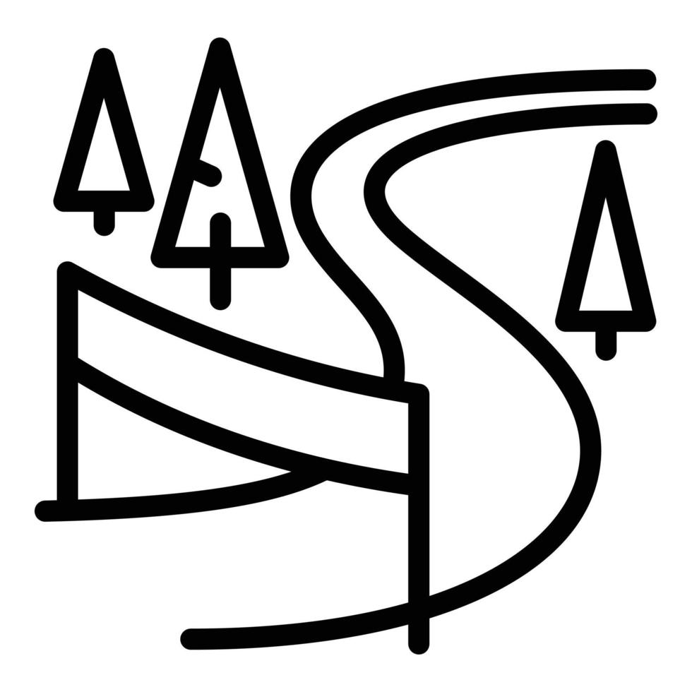 Ski resort icon, outline style vector