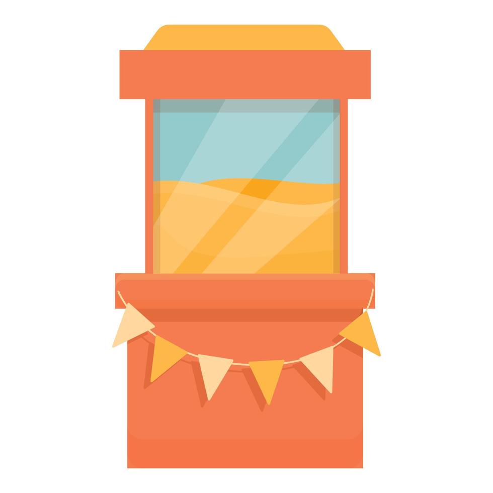 Festival popcorn cart icon, cartoon style vector