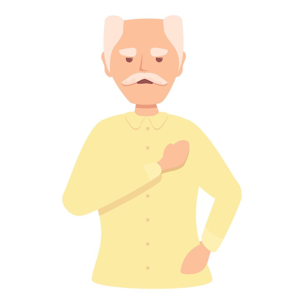 Grandfather heart pain icon cartoon vector. Heart attack vector