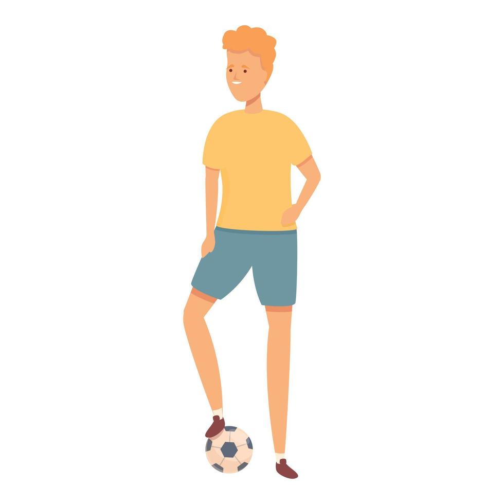 vector de dibujos animados de icono de niño de fútbol. escuela de deportes