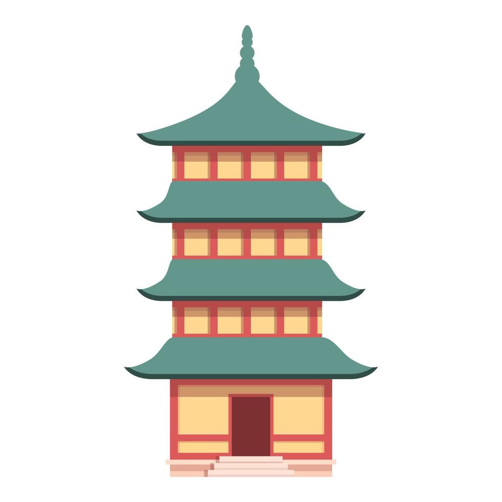 Nature pagoda icon cartoon vector. Chinese building vector