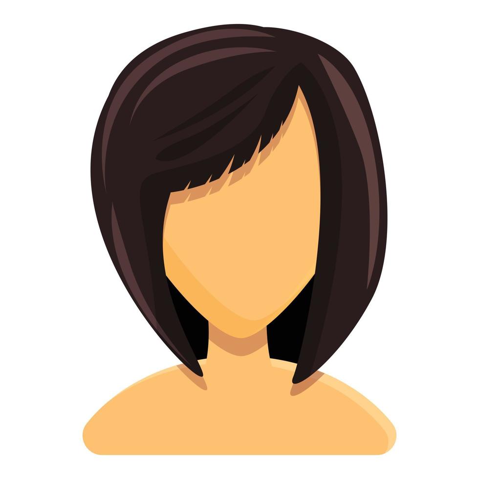 Bob hairstyle icon, cartoon style vector