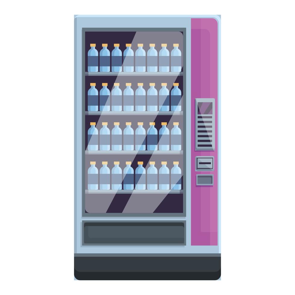 Mineral water drink machine icon, cartoon style vector