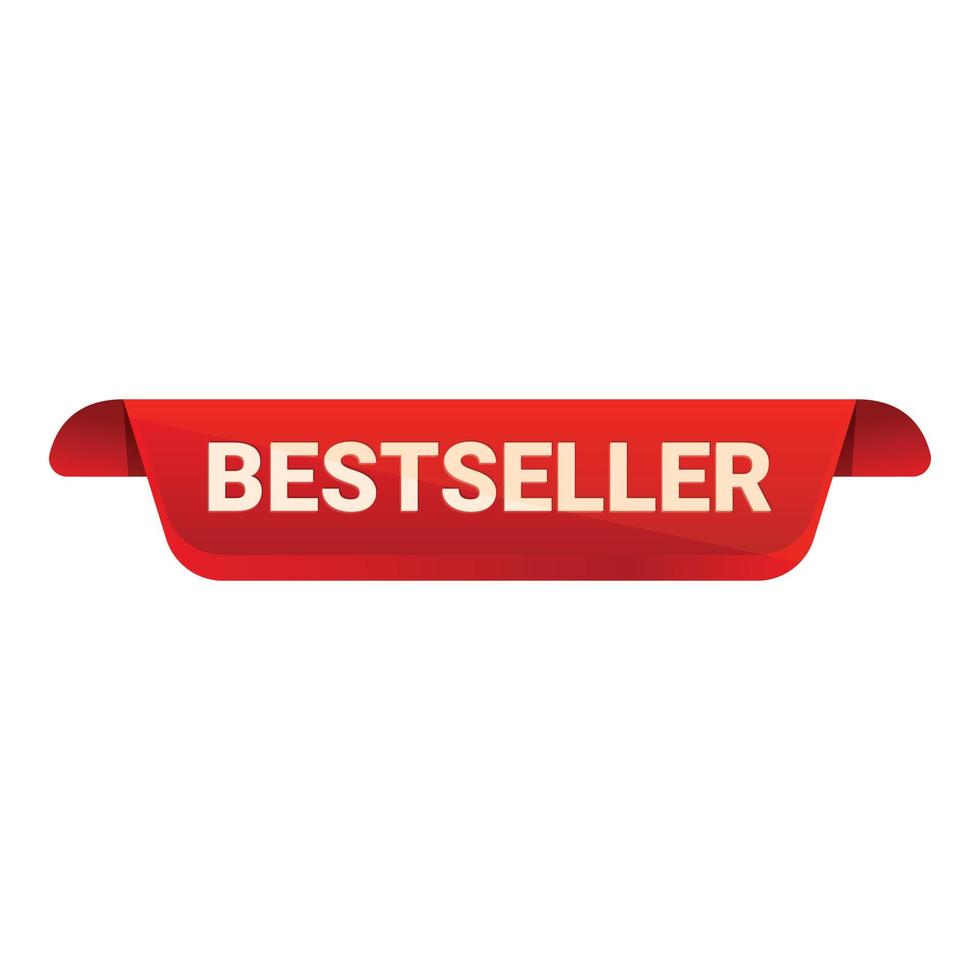 Best seller web design icon, cartoon style vector