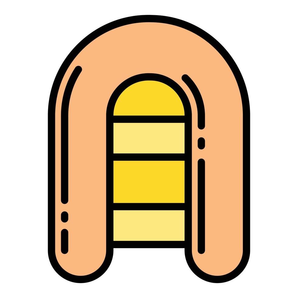 Rubber boat icon outline vector. People canoe vector