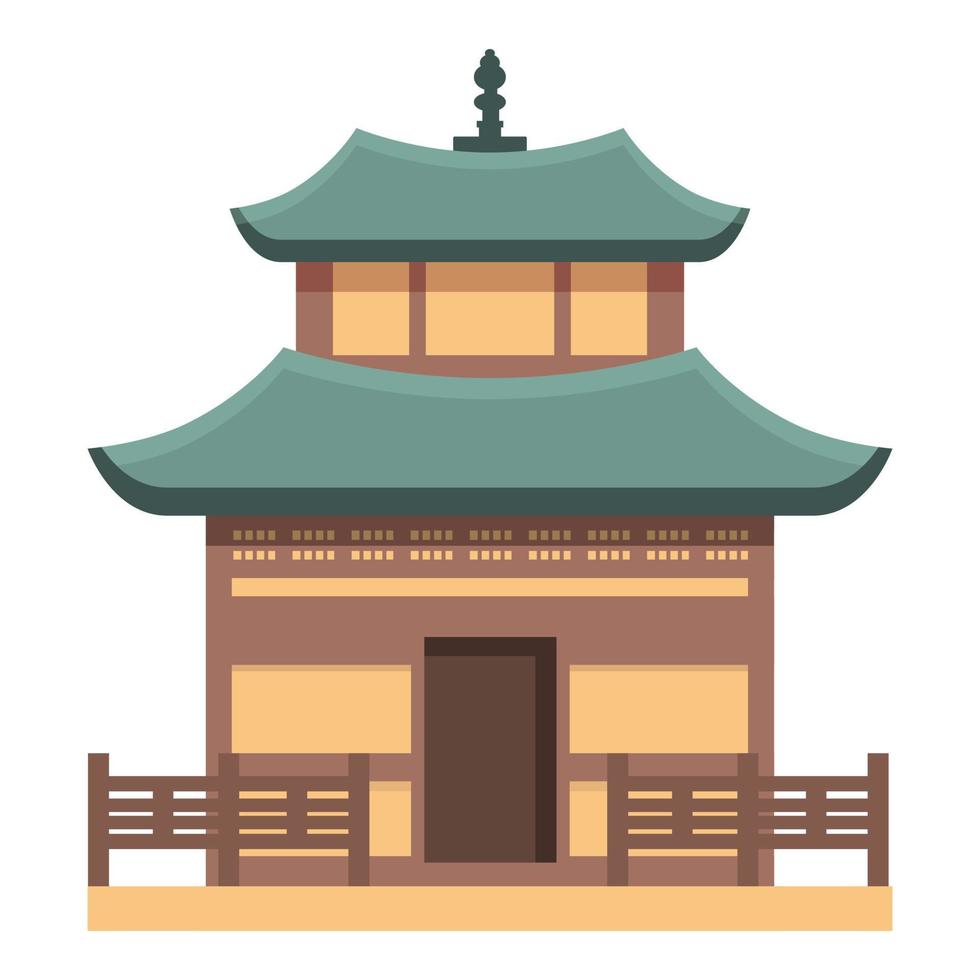 vector de dibujos animados de icono de casa de pagoda. edificio chino