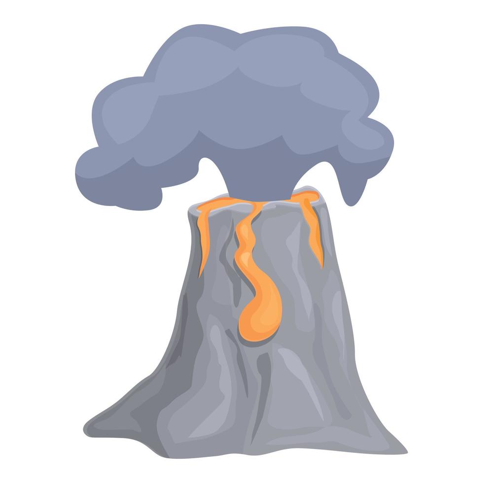 Cross volcano icon cartoon vector. Volcanic eruption vector