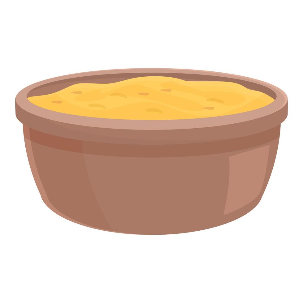 Spice bowl icon cartoon vector. Powder food vector