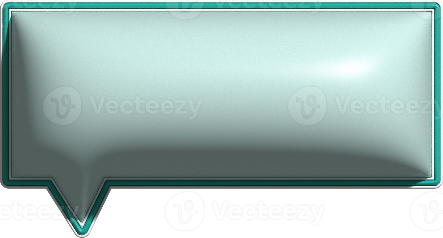 cute 3d green speech bubble, text box, conversation box decoration