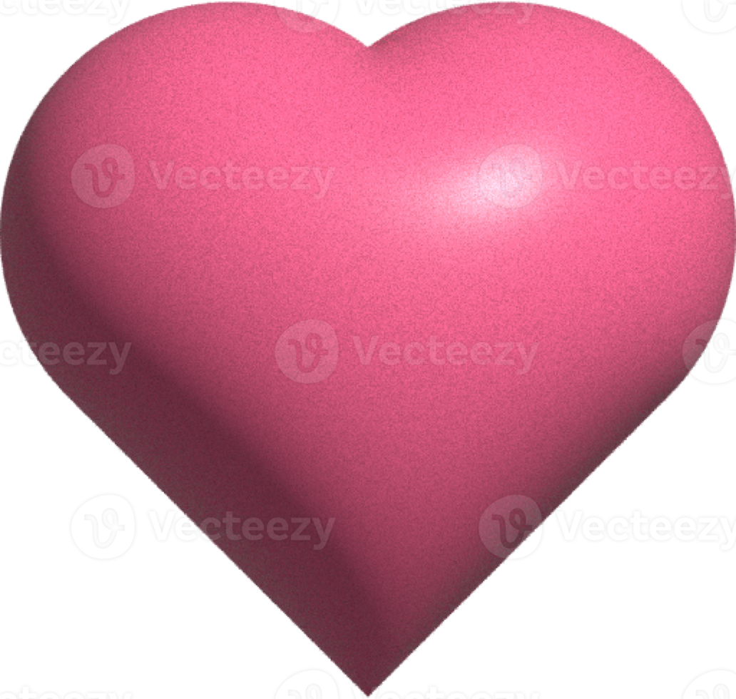 linda decoración en forma de corazón 3d png