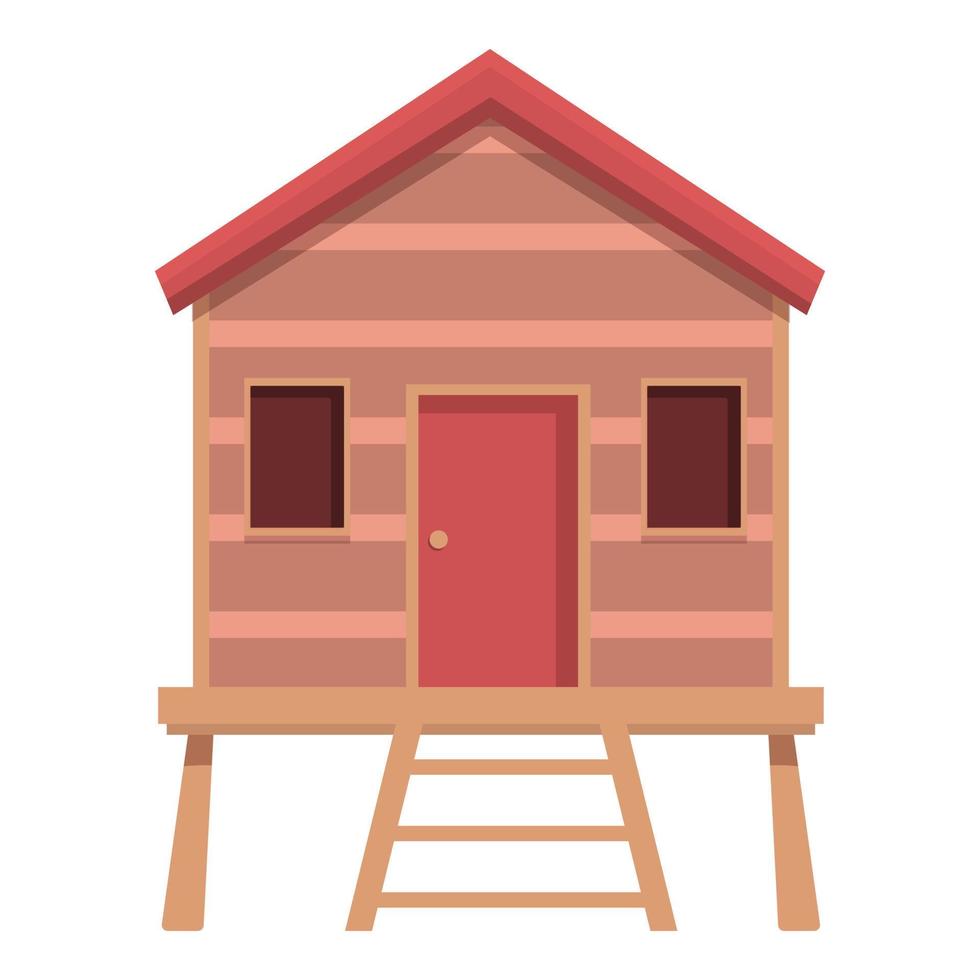 vector de dibujos animados de icono de puerta de bungalow. villa del océano