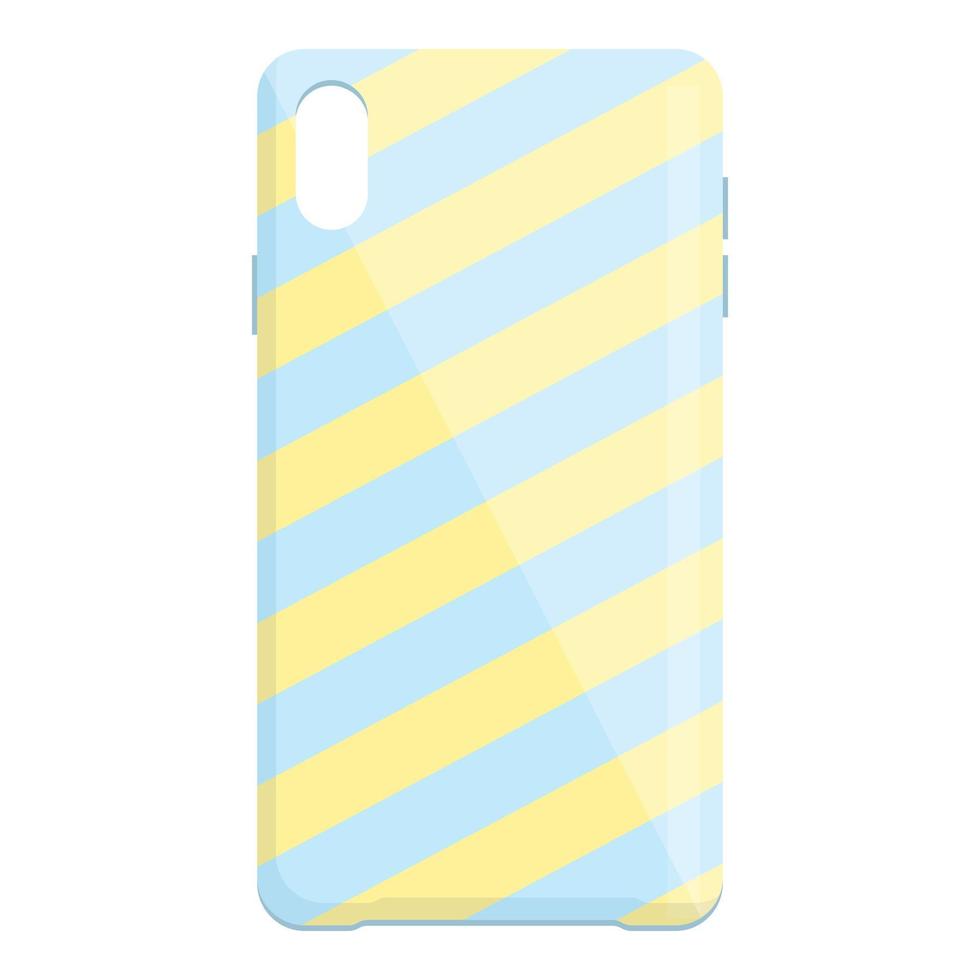 Striped phone cover icon cartoon vector. Smartphone case vector