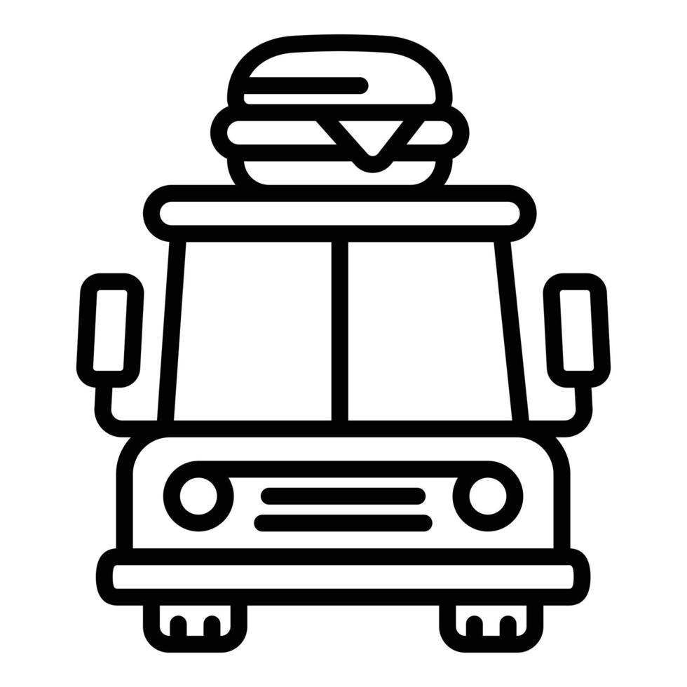 Front view food truck icon, outline style vector
