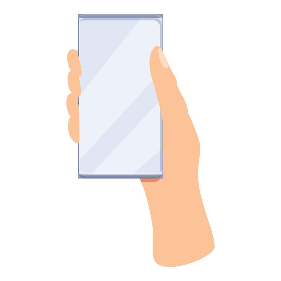 Take new smartphone icon, cartoon style vector