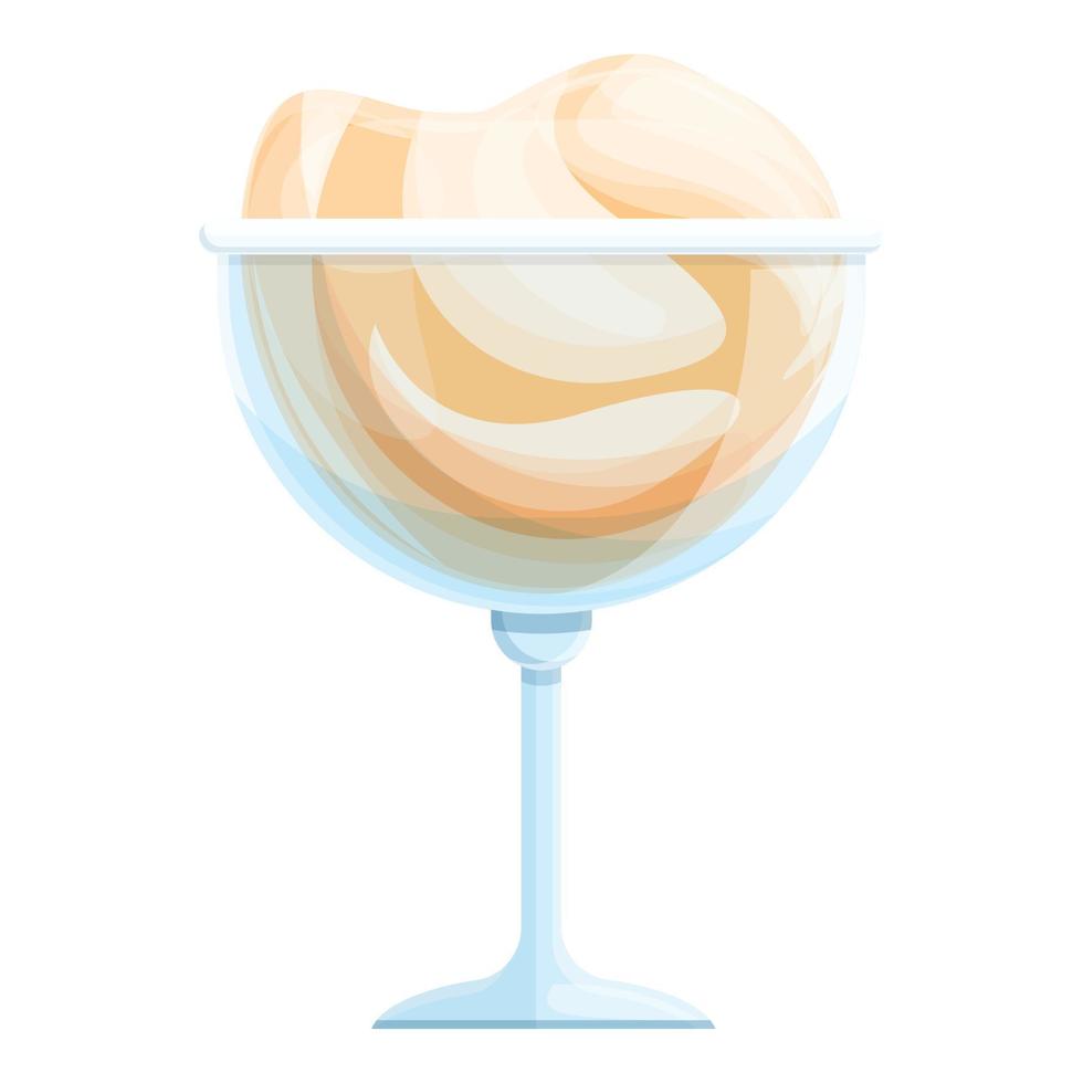 Creamy ice cream icon, cartoon style vector