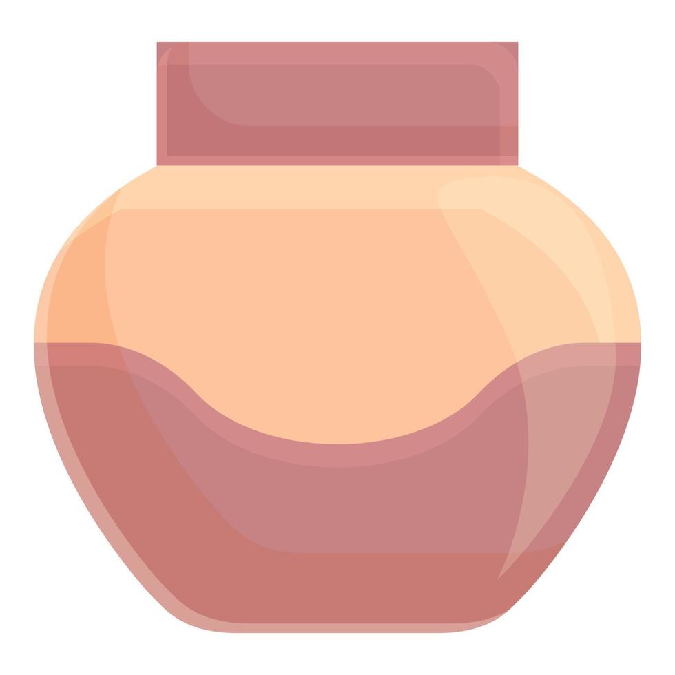 Cream jar icon cartoon vector. Cosmetic face vector