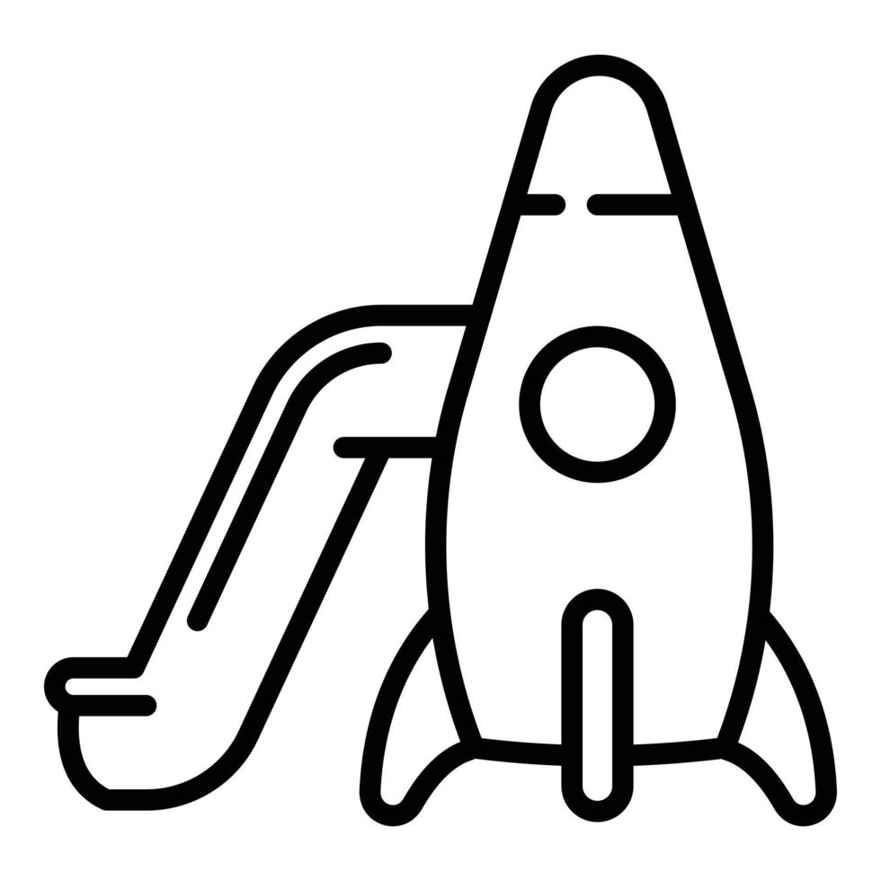 Rocket kid slide icon, outline style vector