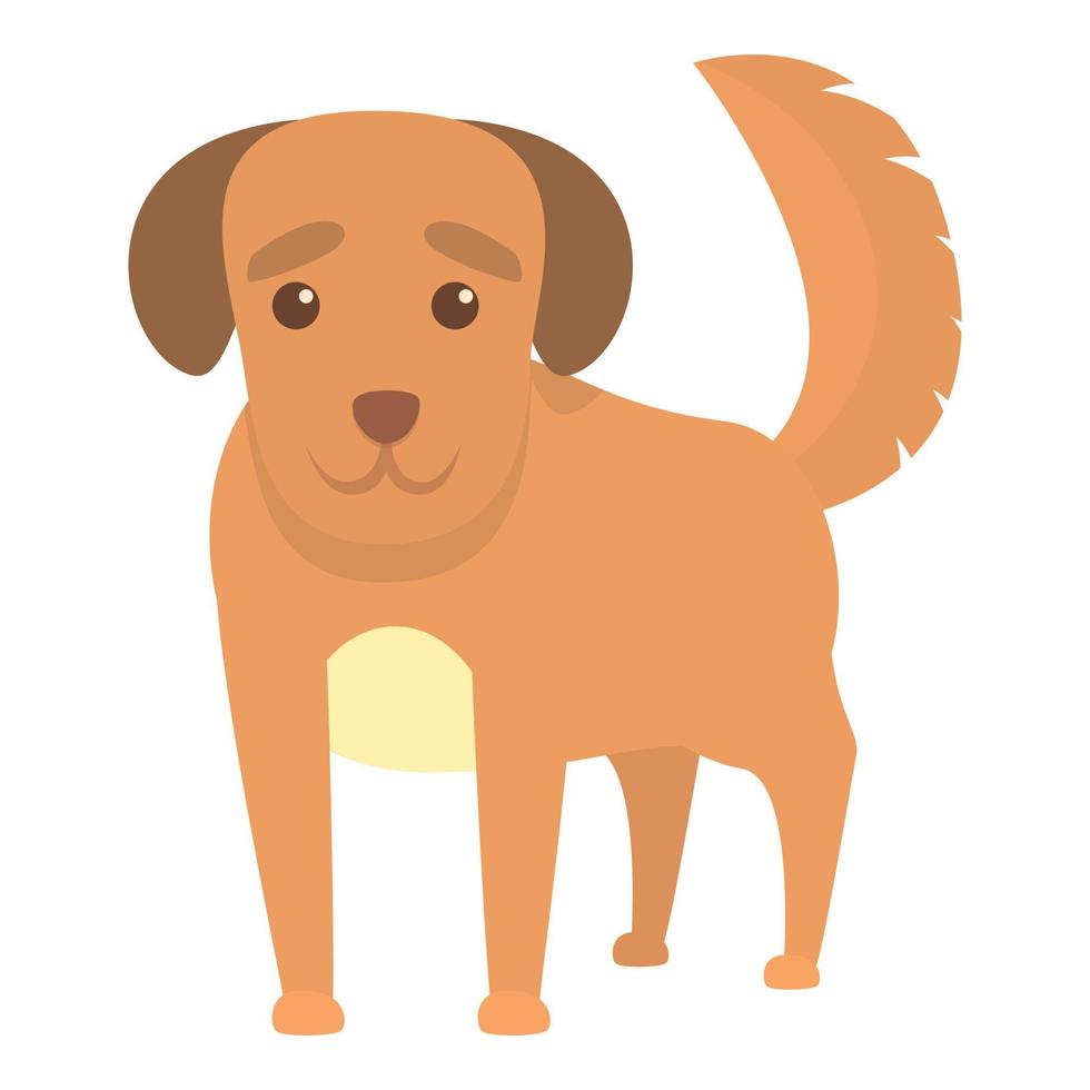 Playful dog ready icon, cartoon style vector