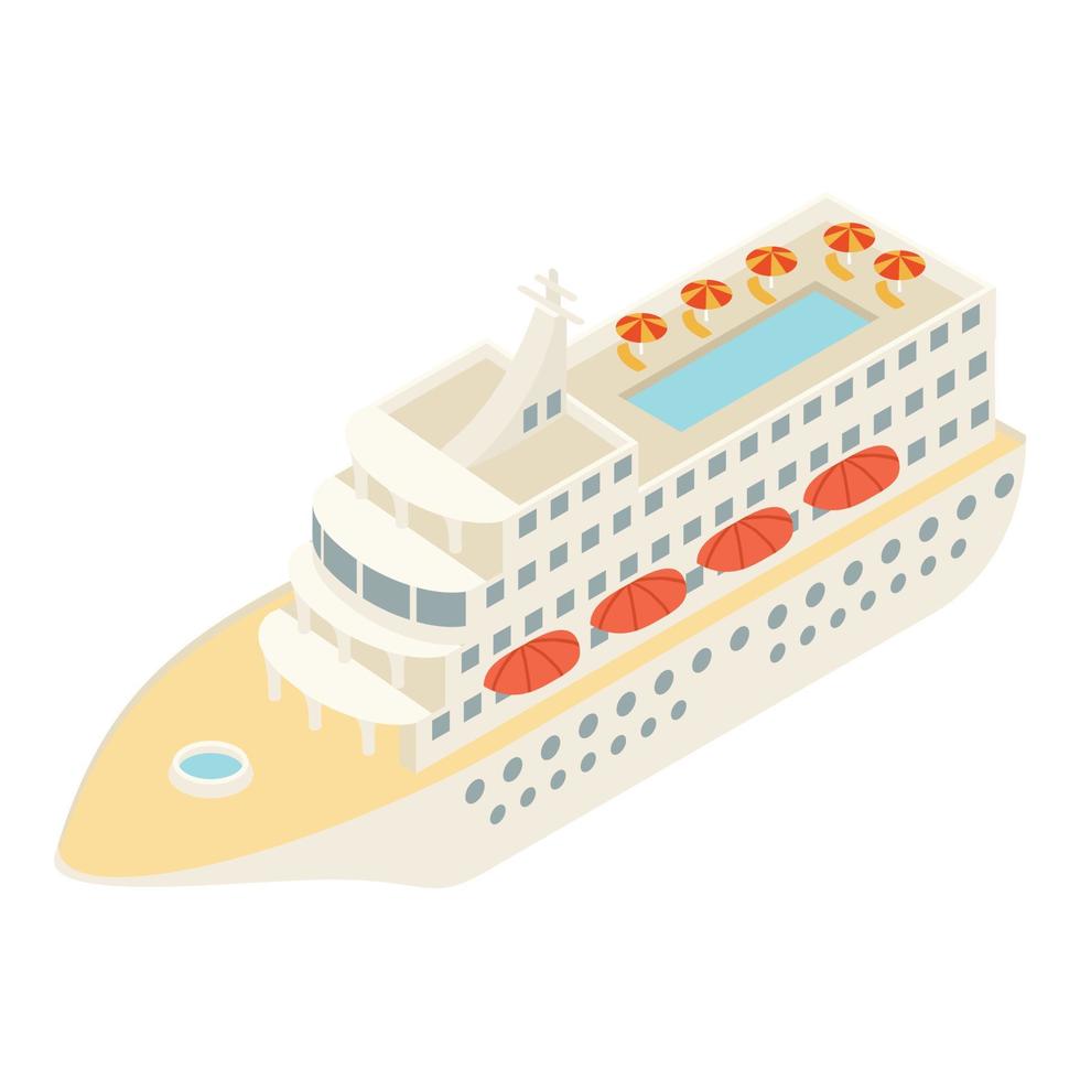 Travel ship icon, isometric style vector