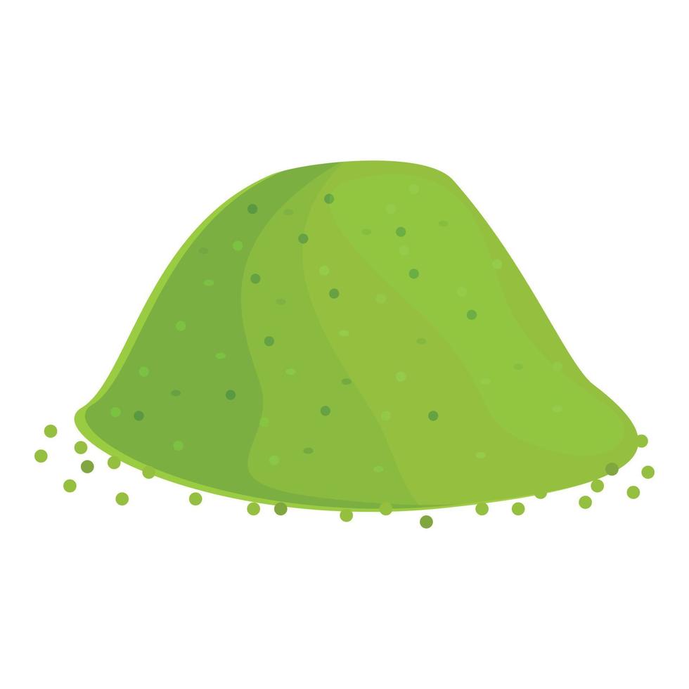 icono de polvo de paprica verde, estilo de dibujos animados vector