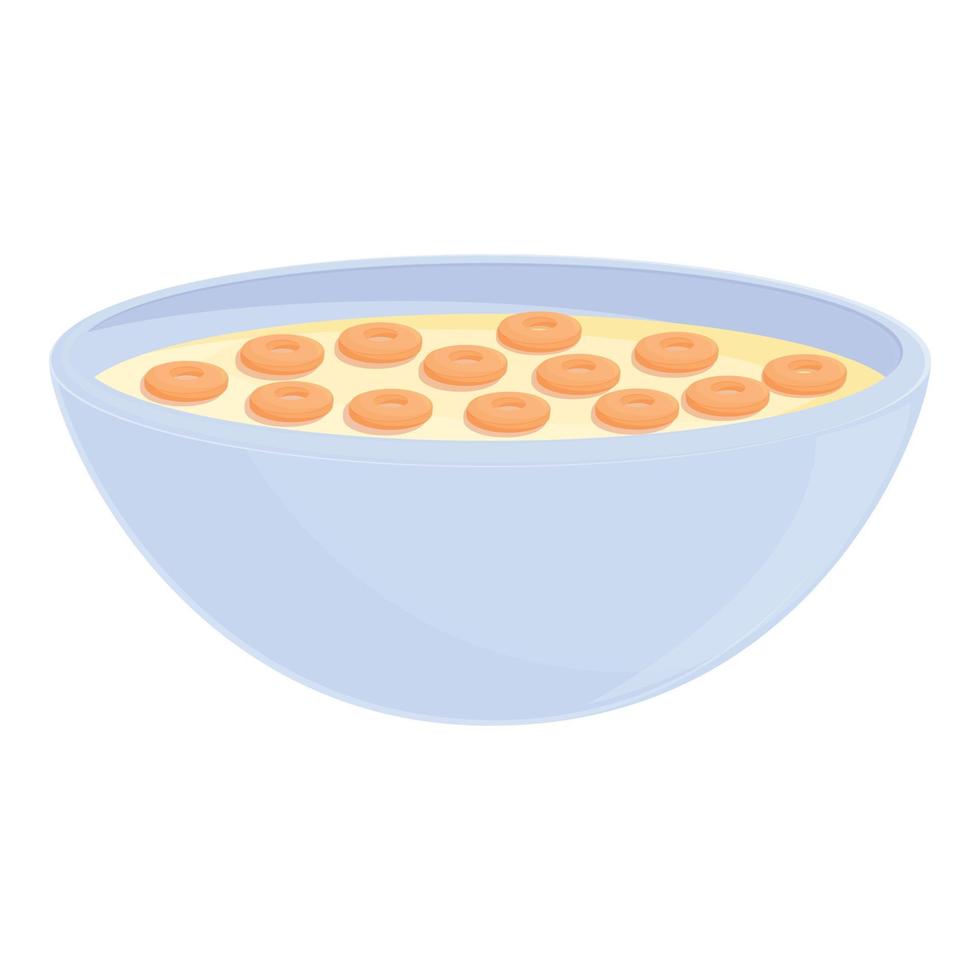 vector de dibujos animados de icono de desayuno de cereal. tazón de leche