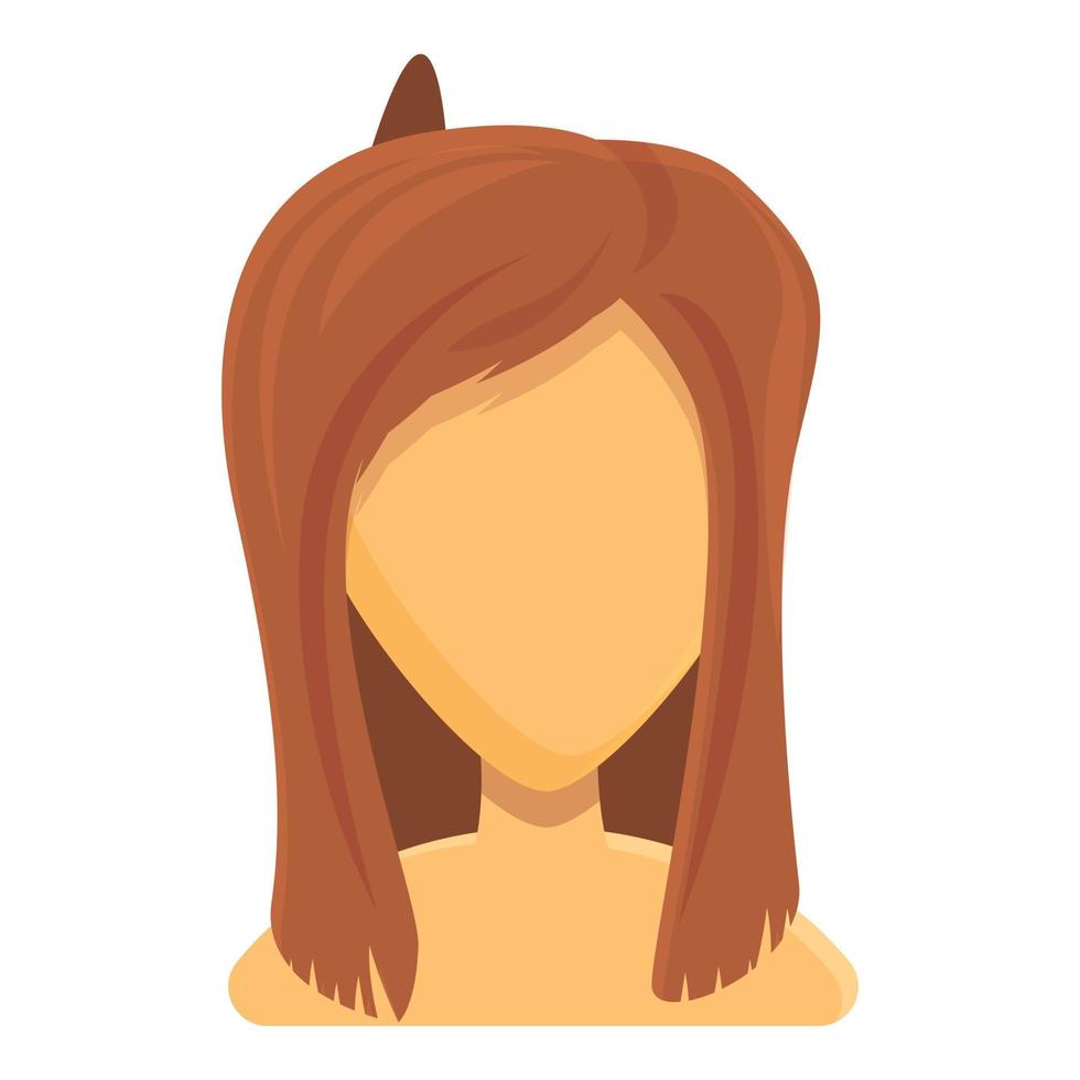 lindo, mujer, corte de pelo, icono, caricatura, estilo vector