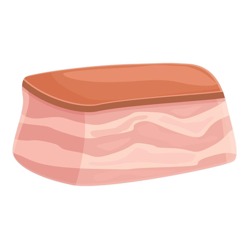 Salami lard icon cartoon vector. Meat pork vector