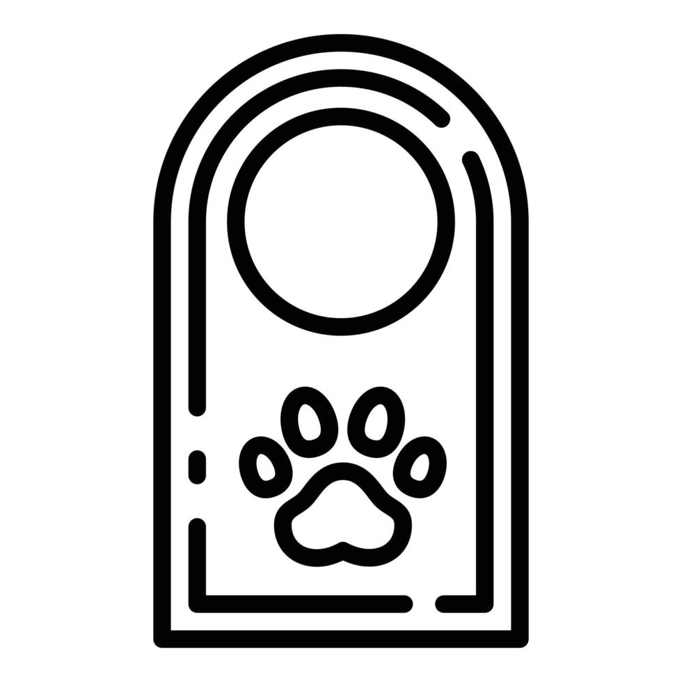 Pet door tag icon, outline style vector