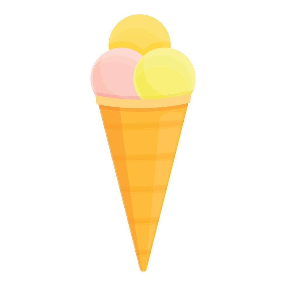 icono de bolas de helado, estilo de dibujos animados vector
