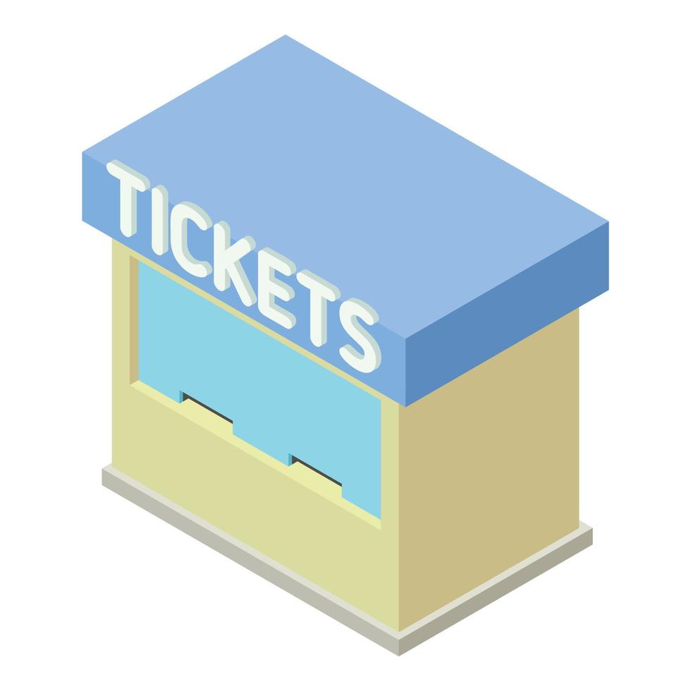 Railway station tickets icon, isometric style vector