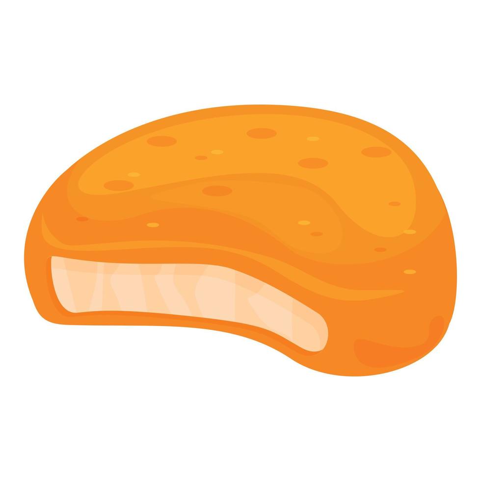 vector de dibujos animados de icono de pepita de mordida. comida rápida