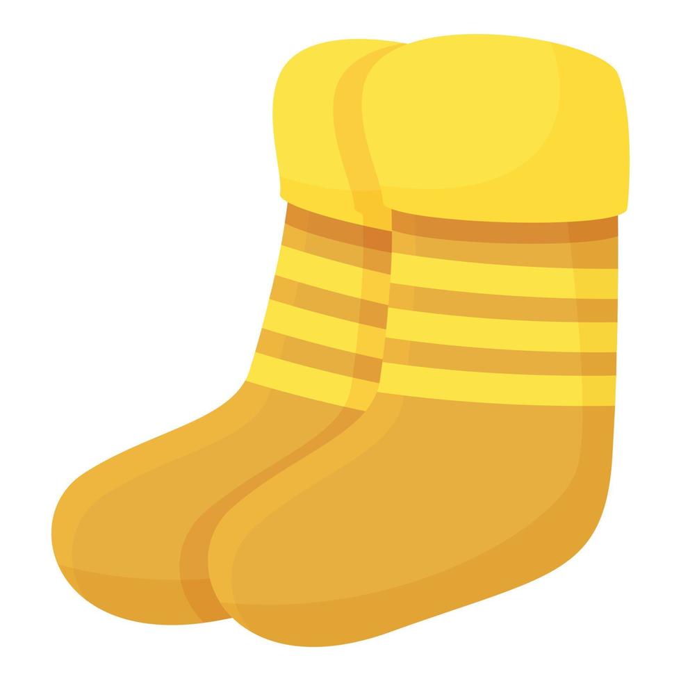 vector de dibujos animados de icono de medias amarillas. calcetín de invierno