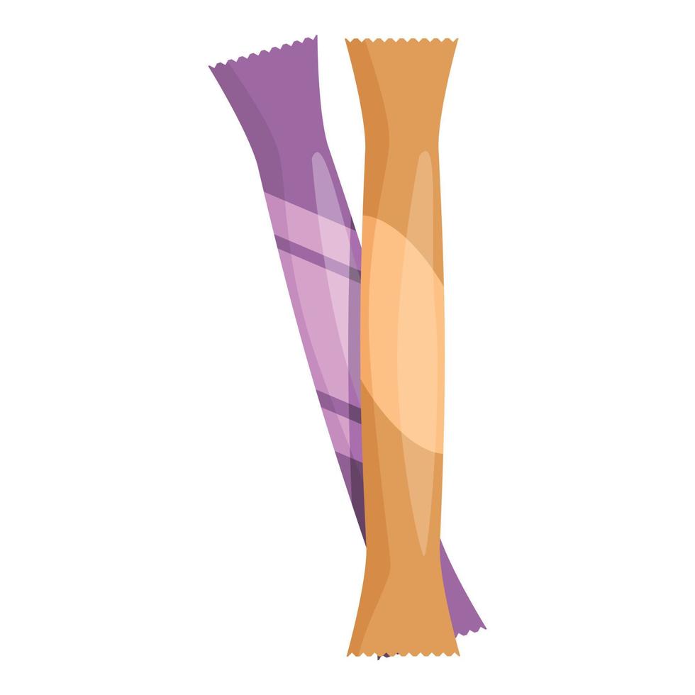 Sugar sticks airline food icon, cartoon style vector