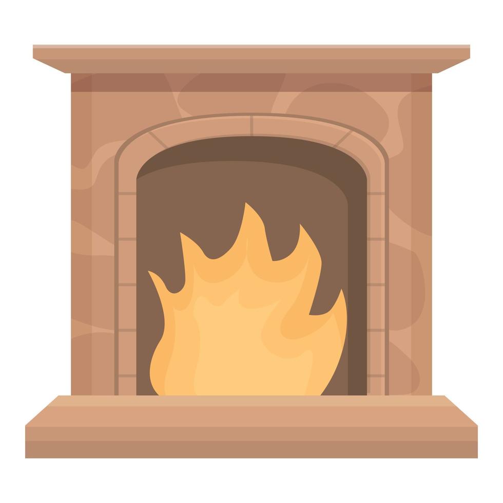 Room furnace icon cartoon vector. Burning restaurant vector