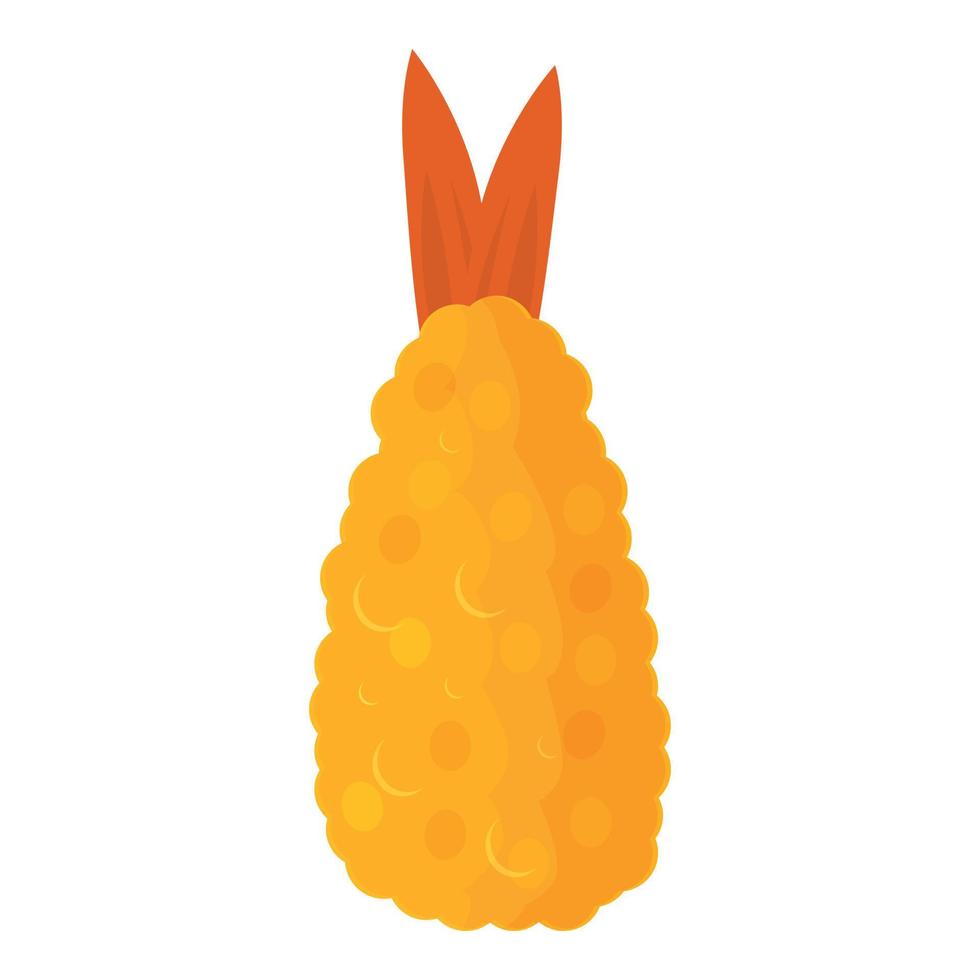 vector de dibujos animados de icono de tempura profunda. plato de camarones