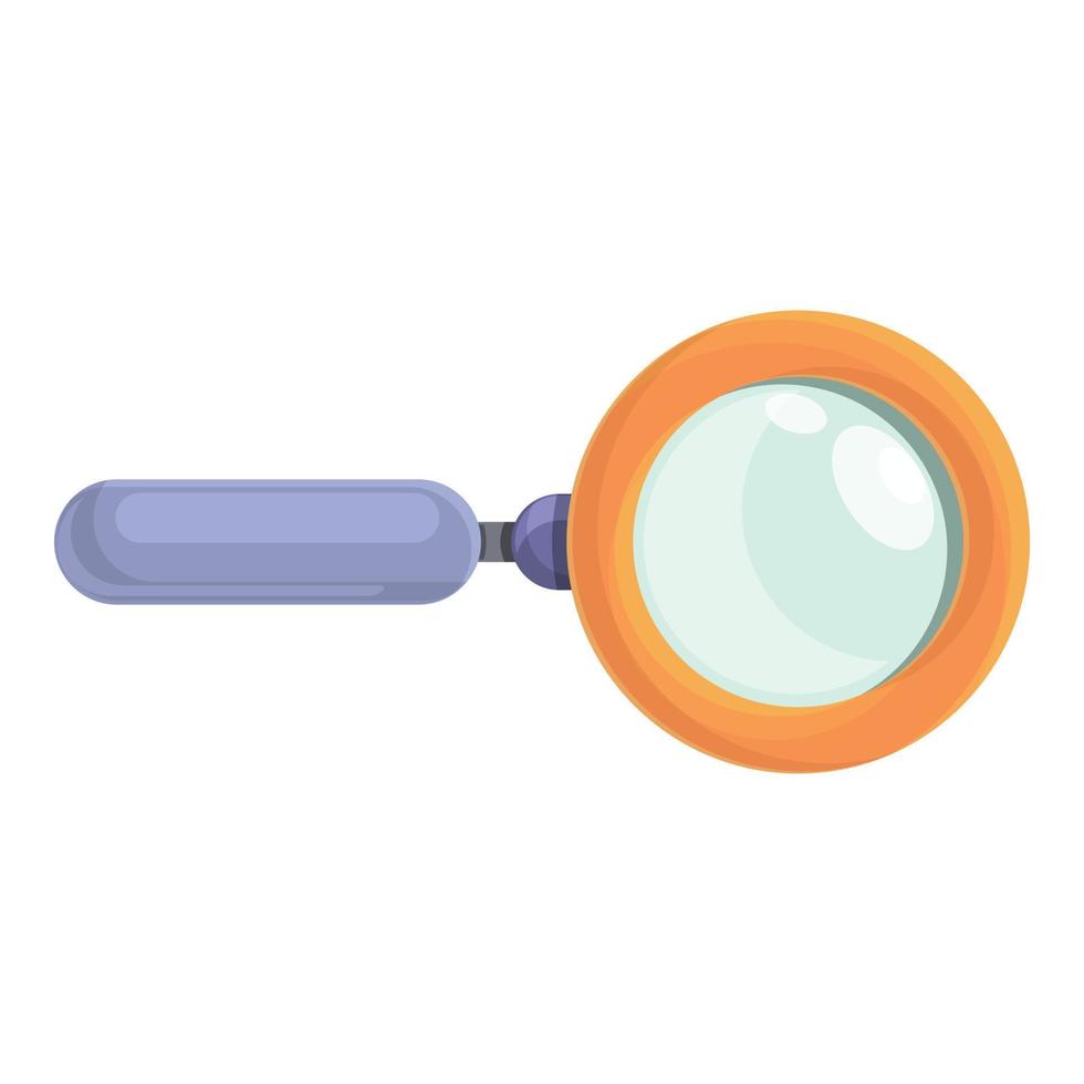 Lab magnifier icon, cartoon style vector
