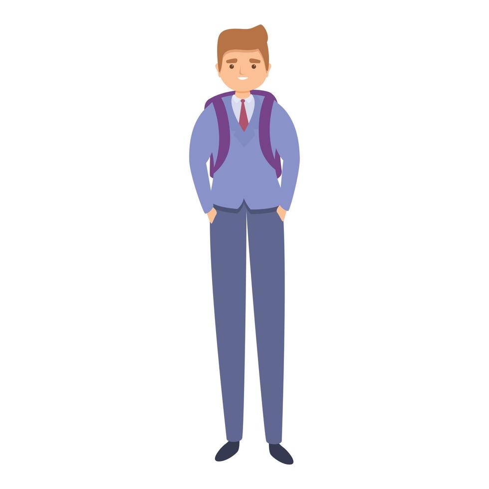 Formal uniform school icon, cartoon style vector