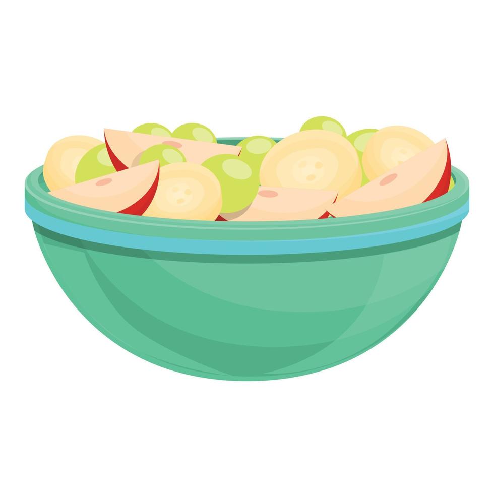 icono de ensalada de frutas, estilo de dibujos animados vector