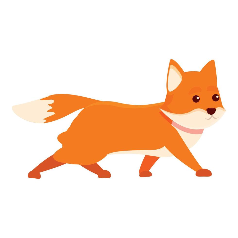 Walking fox icon, cartoon style vector