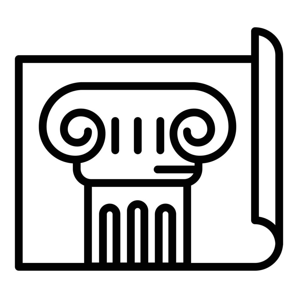 Old column plan icon, outline style vector